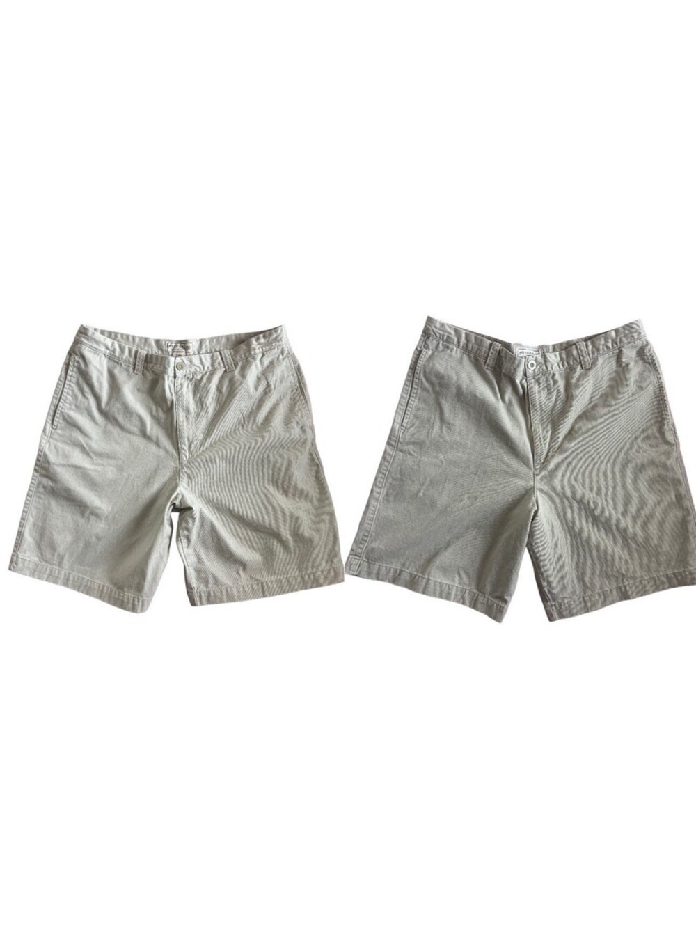 2x Merona Flat Front Shorts Men’s Size 38 Casual Chino Bundle Khaki Gray